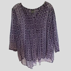 Casual studio women blouse size small purple/green /black